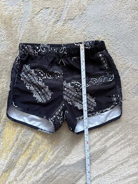 mark. Black and White Paisley Athletic Shorts